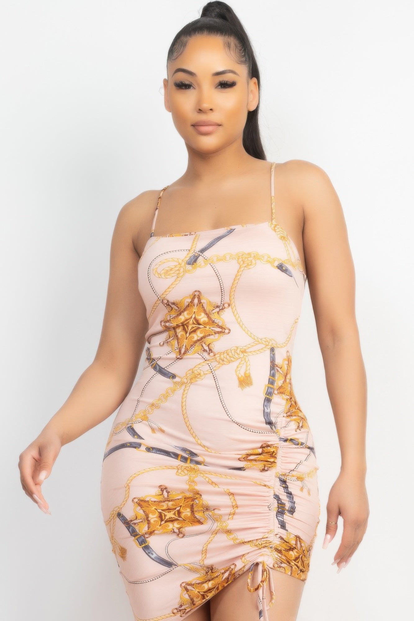 

FASHNZFAB женское платье с асимметричным подолом и сборками по бокам, розовый