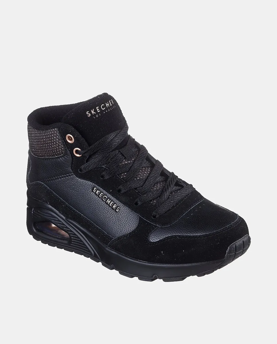 Женский ботинок с шерстяным воротником Skechers, черный — фото 2