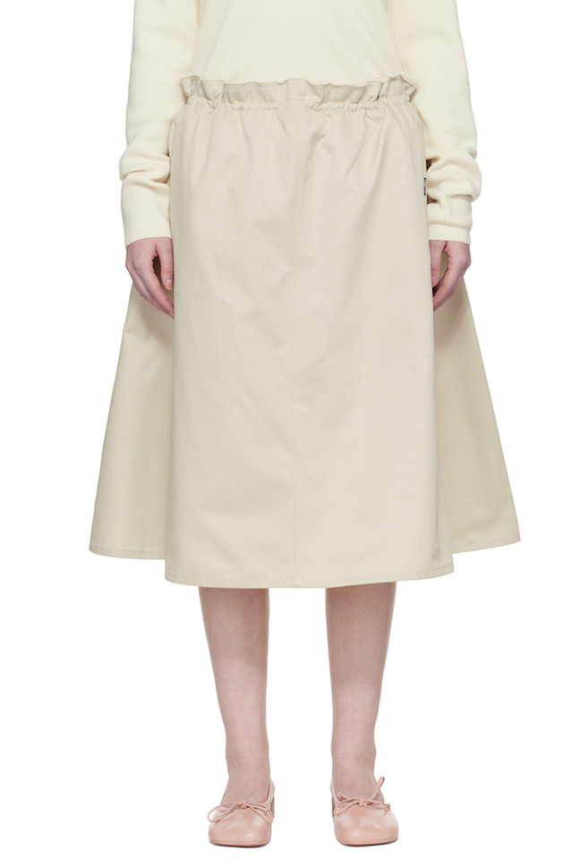 

Mm6 Maison Margiela Длинная юбка кремового цвета