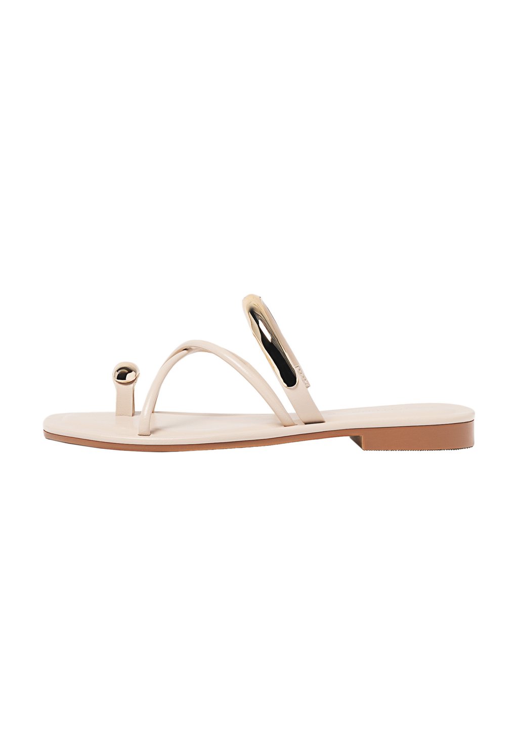 Шлепанцы FLAT WITH METAL DETAIL Stradivarius, белый