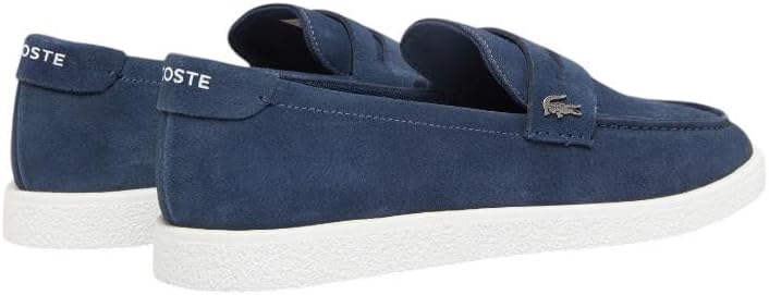 Мужские слипоны Lacoste Cochet из замши, белый/синий/темно-синий — фото 3