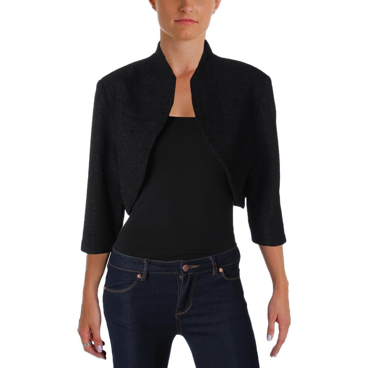

Женское фактурное болеро из полиэстера Connected Apparel, черный
