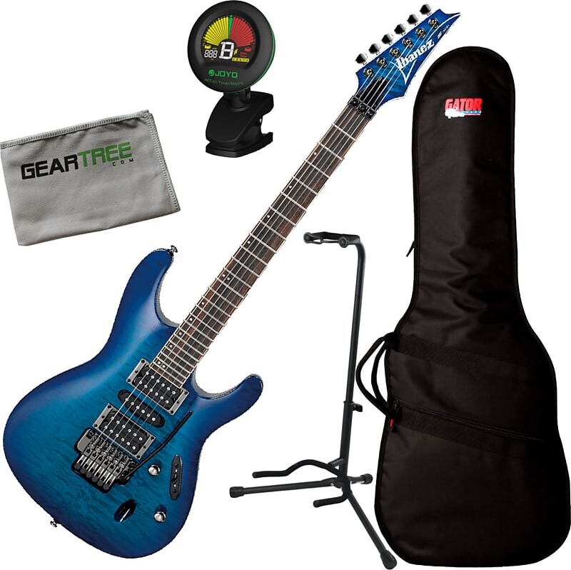 

Электрогитара Ibanez S670QM Electric Guitar, Sapphire Blue w/ Bag, Cloth, Stand, and Tuner