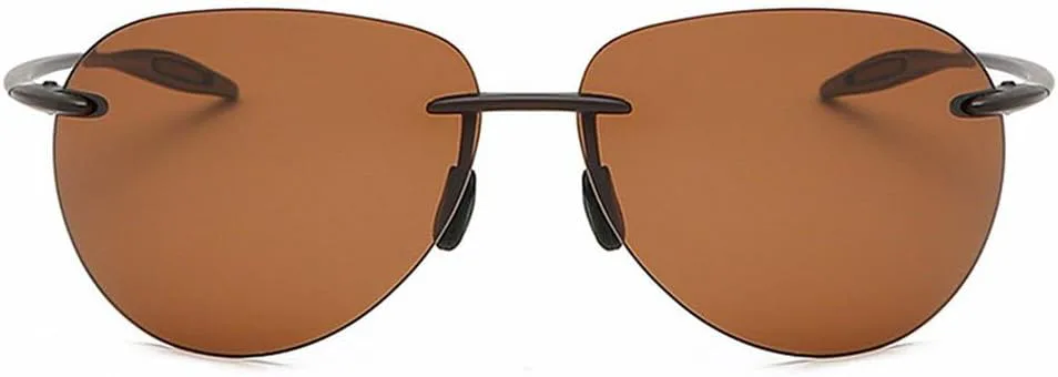 

Солнцезащитные очки TR90 без оправы с поляризацией, ультралегкие солнцезащитные очки для мужчин и женщин, зеркальные солнцезащитные очки без оправы KTUCN, Brown