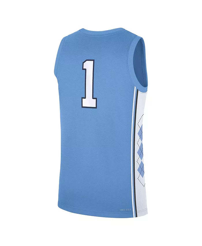 Мужская баскетбольная майка Carolina Blue North Carolina Tar Heels Road Replica Jordan — фото 2