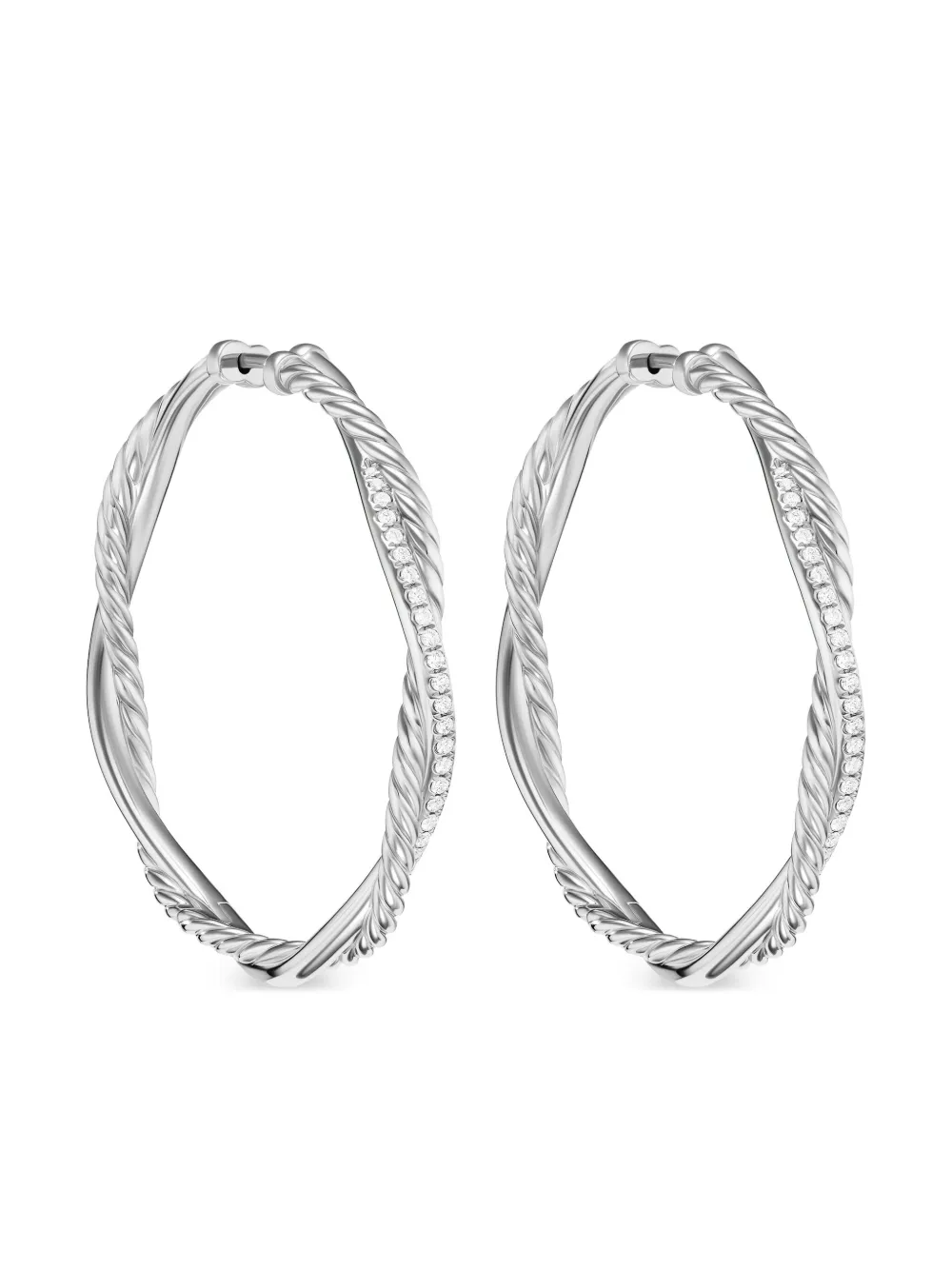 

Серебряные серьги-кольца Infinity (42 мм) David Yurman, серебяный