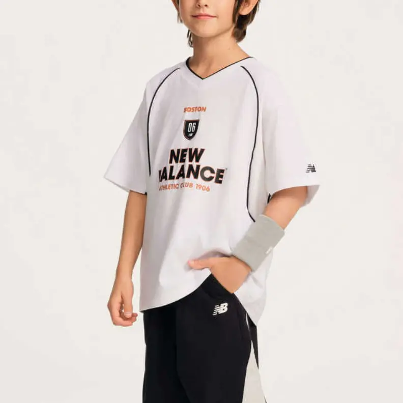 New Balance Футболка белая для детей 3-7 лет — фото 4