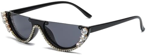 

Женские солнцезащитные очки с бриллиантами, модные солнцезащитные очки в полуободковой оправе, женские солнцезащитные очки со стразами, защита от ультрафиолета UV400 MTZJH, Black-black