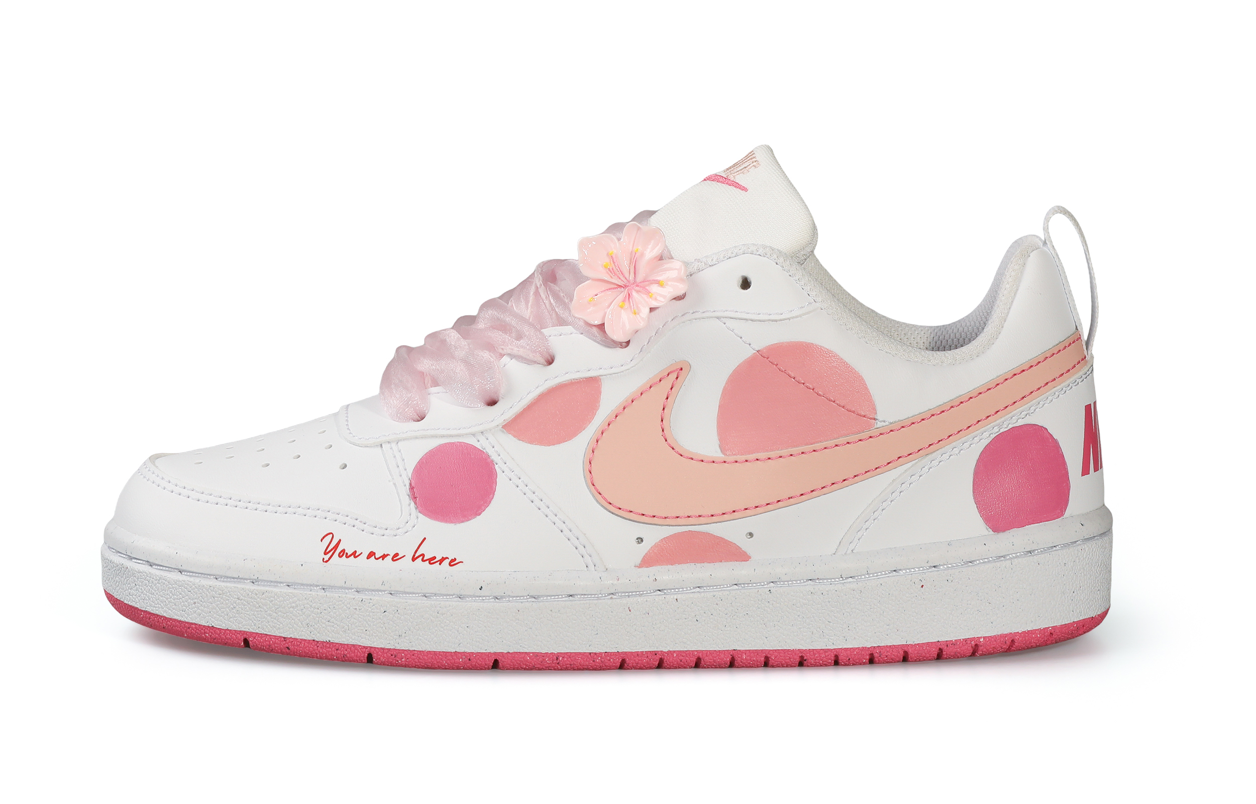 

Кроссовки Nike Court Borough Skateboard Shoes Women's Low-Top White Pink, Розовый, Кроссовки Nike Court Borough Skateboard Shoes Women's Low-Top White Pink