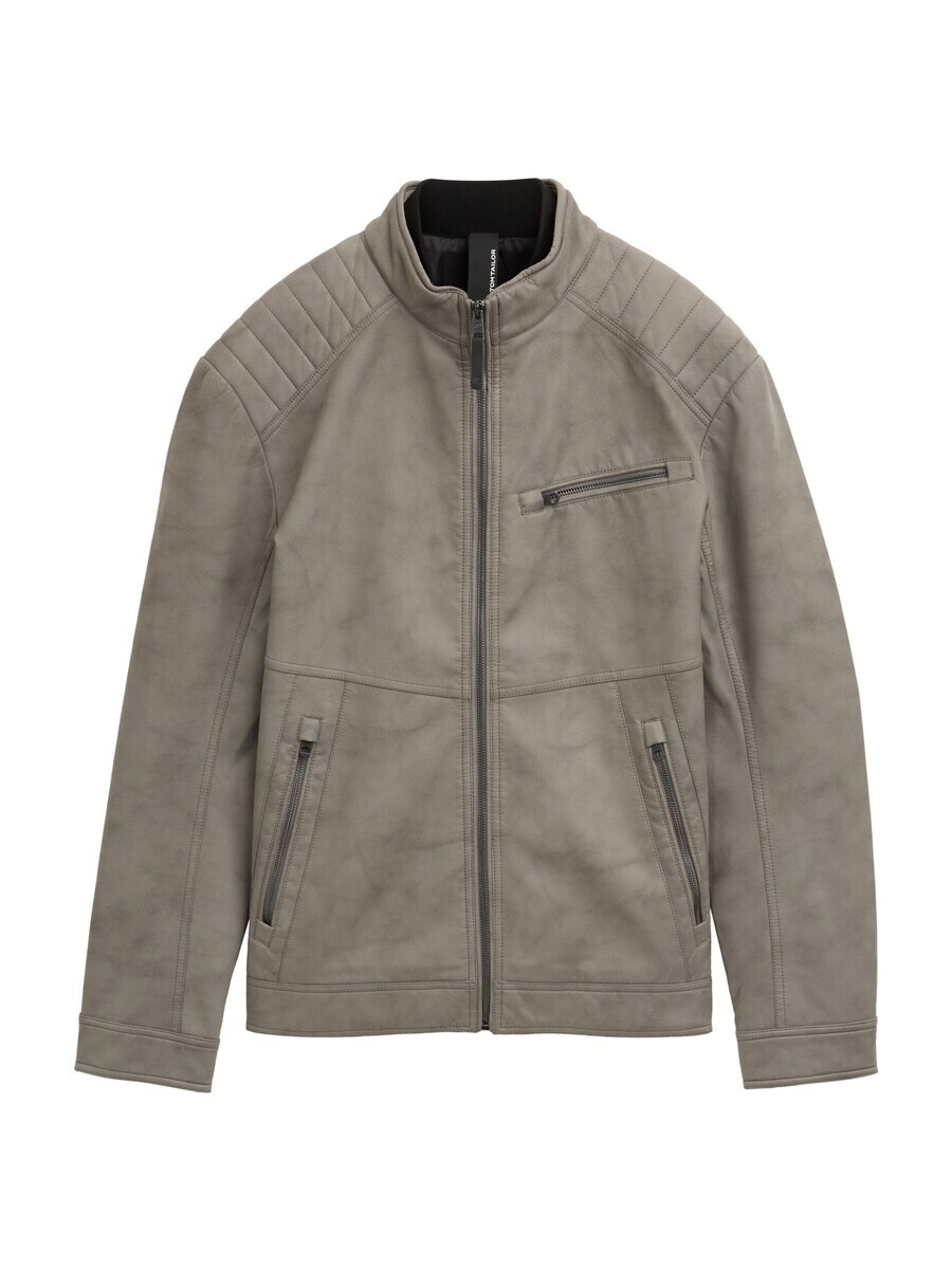 

Кожаная куртка TOM TAILOR Between-Season Jacket, темно-серый