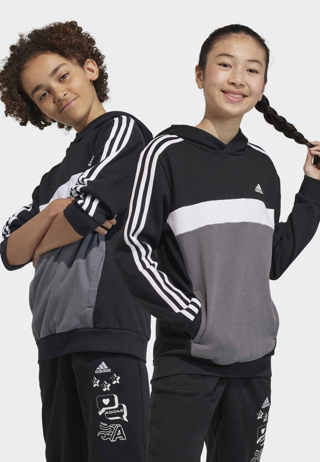 

Толстовка Tiberio 3-Stripes Colorblock Adidas, цвет black/white/grey five