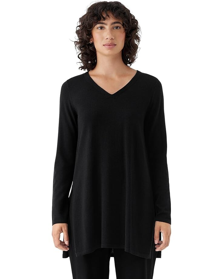 

Свитер Eileen Fisher V-Neck Tunic, черный