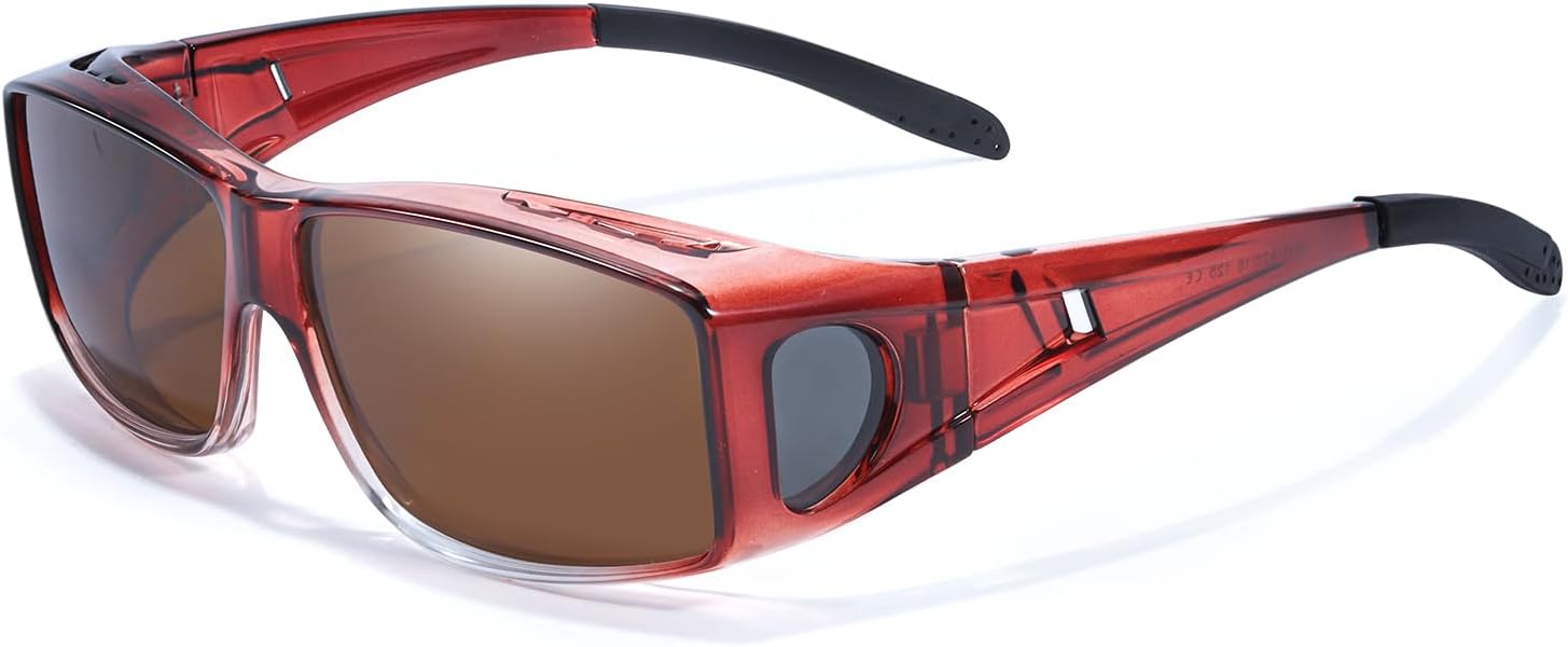 

Солнцезащитные очки для мужчин и женщин, надеваемые поверх очков, поляризованные, с защитой от УФ-излучения UV400, облегающего кроя Thryvox, A05 Gradientbrown Frame/Brown Lens