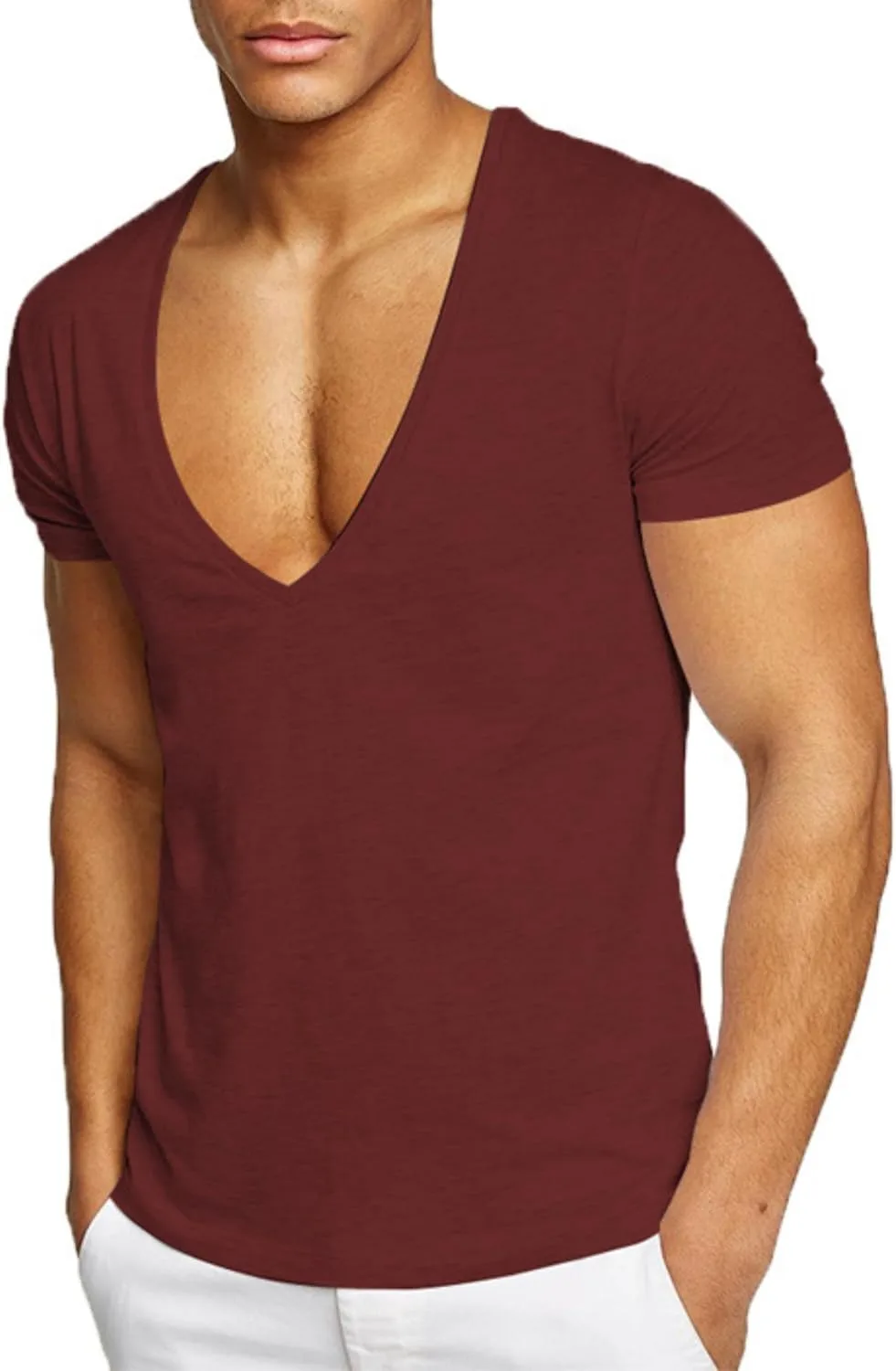 

Мужская футболка Deep V Neck Stretch Muscle для тренировок MSEVRNY