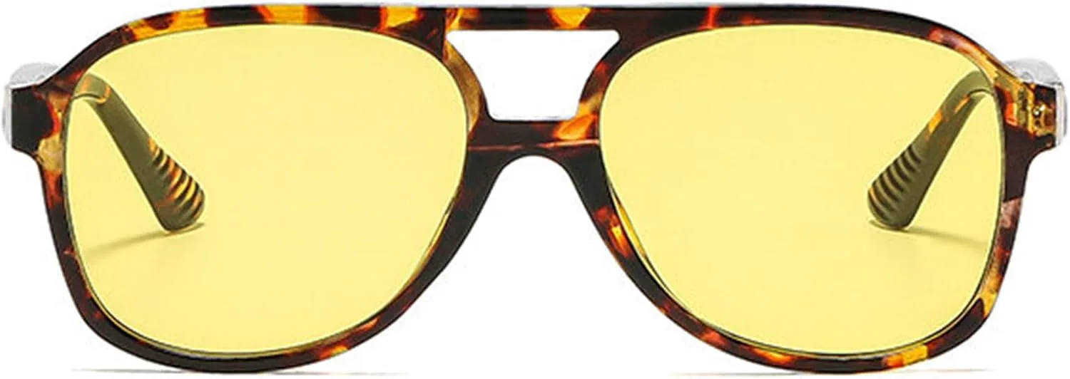 

Солнцезащитные очки Willochra Retro Oversized Double Bridges Pilot для женщин, модные панк-очки для мужчин, цвет шампанского, защита от ультрафиолета UV400, C7