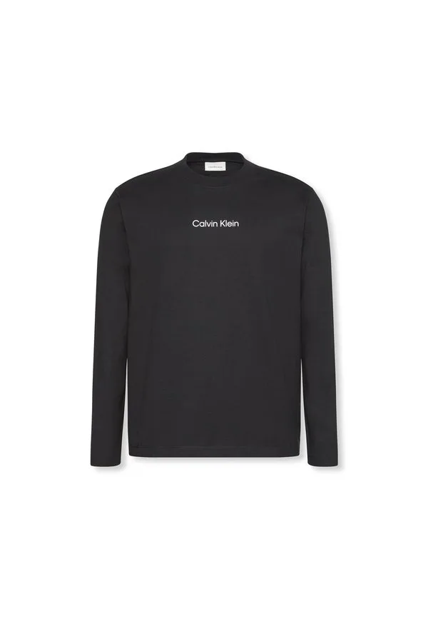 Стандартная футболка с круглым вырезом и длинными рукавами с логотипом. Calvin Klein, Black — фото 4