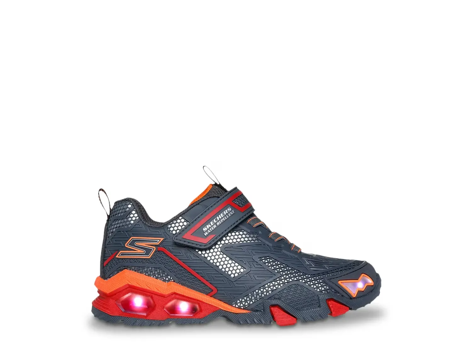 Гидро-светящиеся светодиодные кроссовки - детские Skechers, Grey/Orange — фото 4