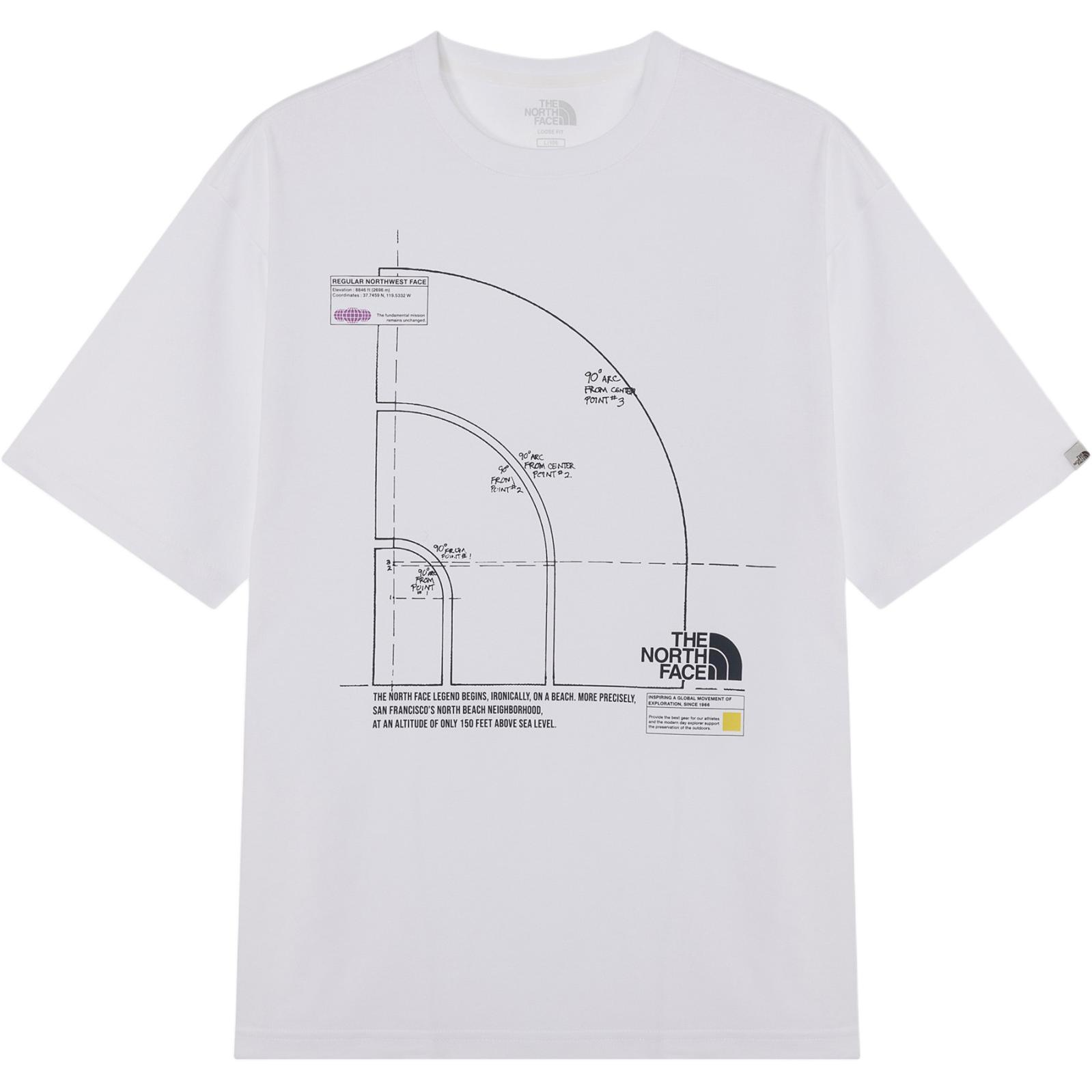 

THE NORTH FACE Футболка унисекс белая, Белый, THE NORTH FACE Футболка унисекс белая