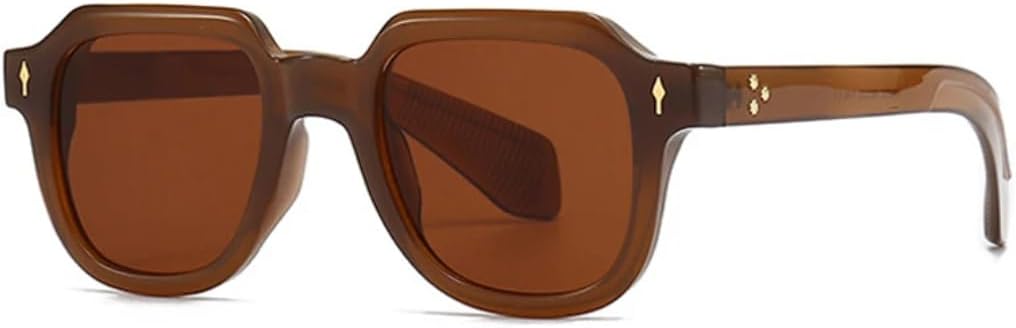 

Мужские солнцезащитные очки в стиле ретро с металлическими заклепками, женские солнцезащитные очки в стиле панк с градиентным переходом цвета, защита от УФ-излучения UV400 VVTWSSW, Brown Brown