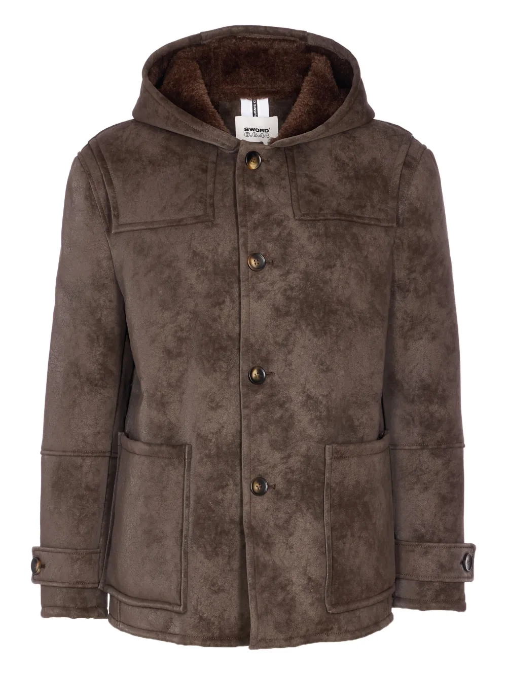 

Куртка с капюшоном из искусственной овчины Sword, коричневый