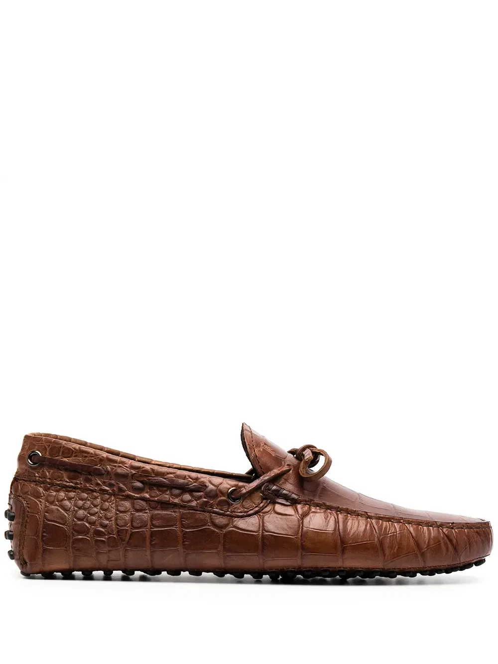 Лоферы Gommino с тиснением под крокодила Tod'S, коричневый