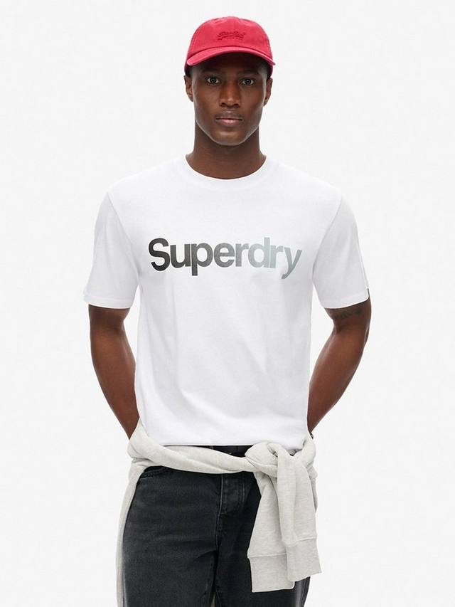 

Свободная футболка с выцветающим логотипом core Superdry, цвет Brilliant White