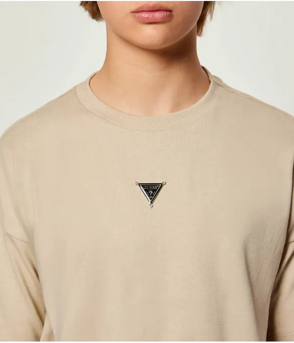 Тяжелая футболка Regular fit Guess, бежевый — фото 4