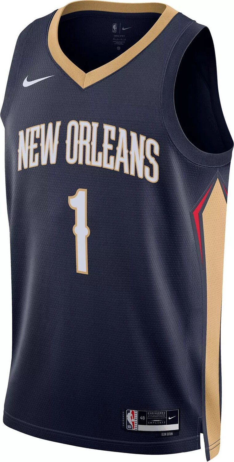 Мужская темно-синяя майка Nike New Orleans Pelicans Zion Williamson #1 Dri-FIT Swingman — фото 2