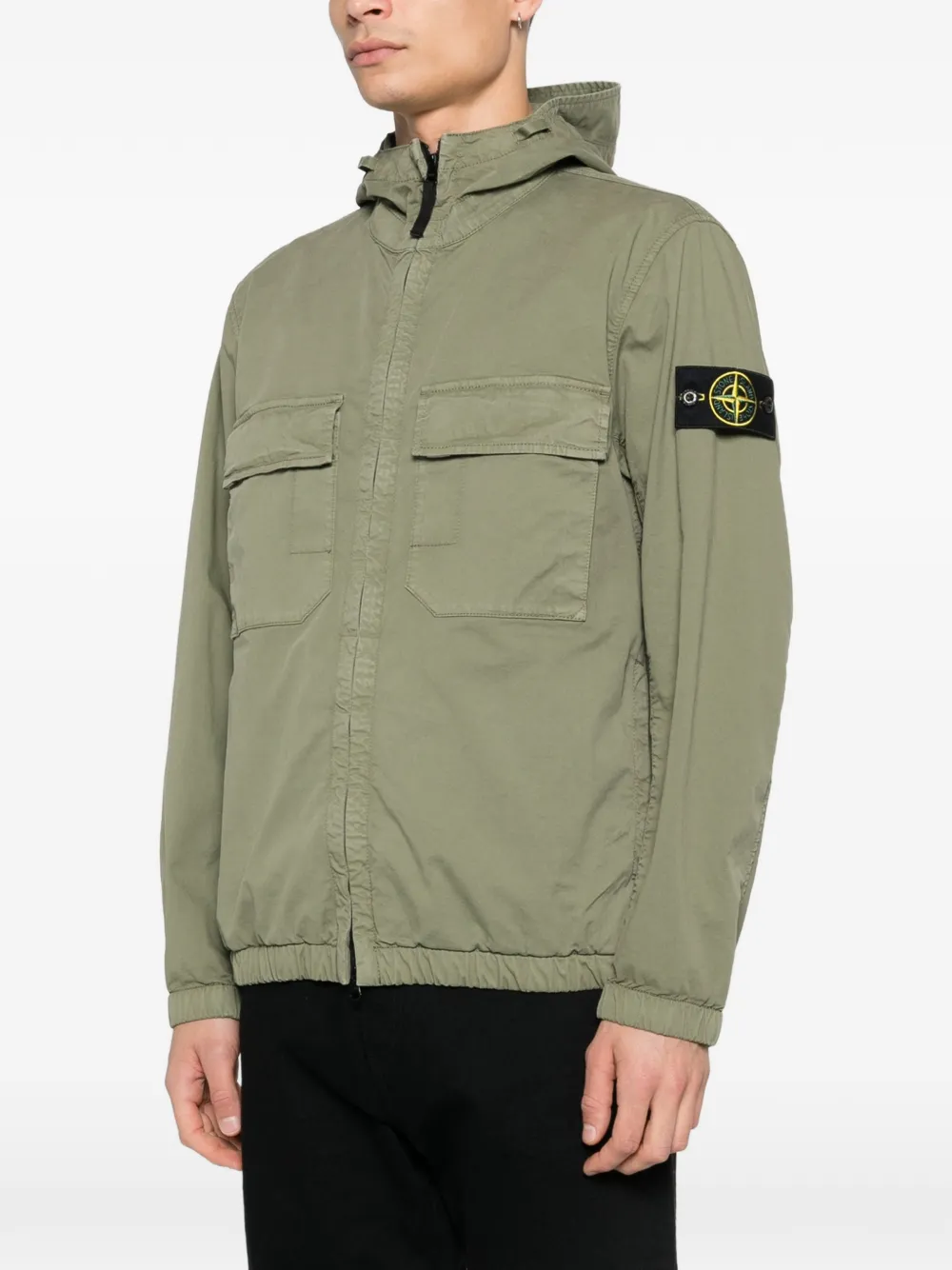 Куртка с капюшоном и накладными карманами Stone Island, зеленый — фото 3