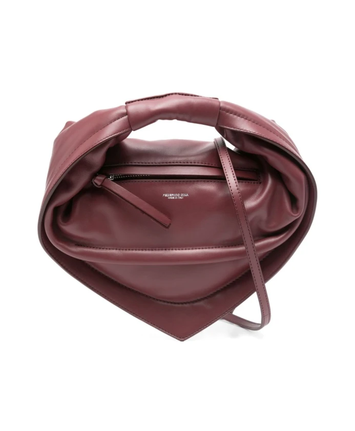 

Бордовая сумочка с ручкой из овечьей кожи. Federico Cina, красный