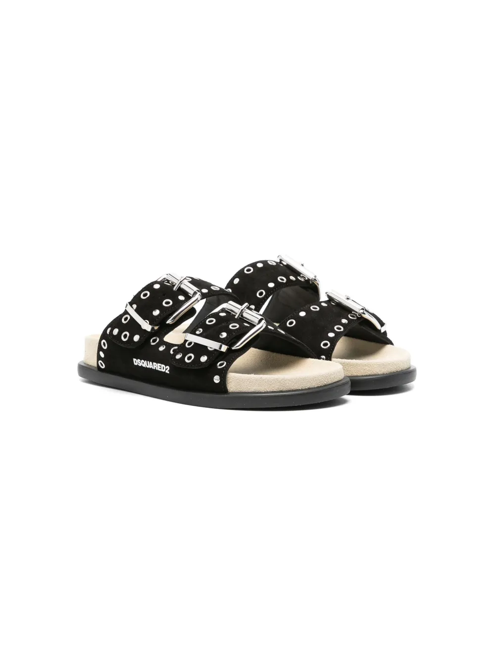 

Шлепанцы с заклепками DSQUARED2 KIDS, черный