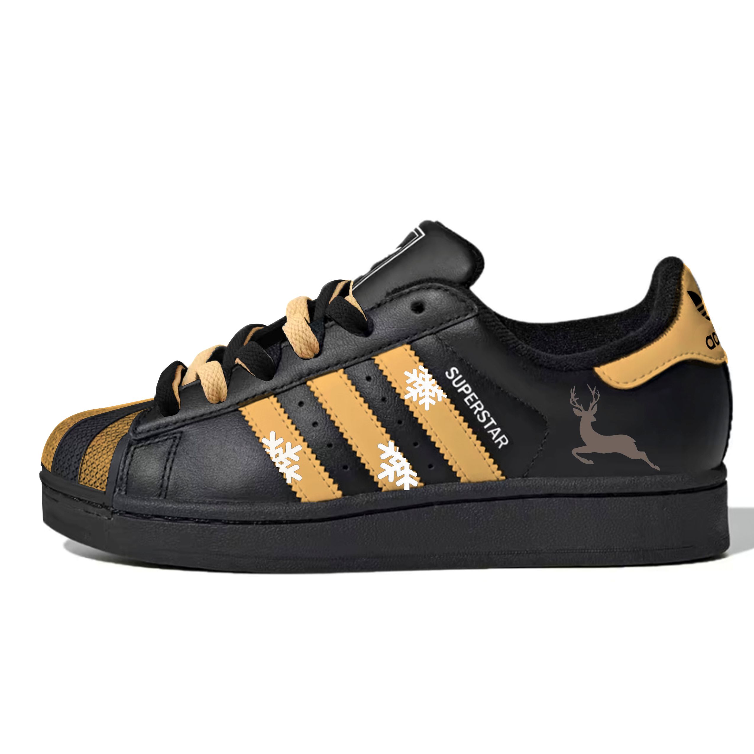 

Originals Superstar Christmas Elk милые противоскользящие износостойкие низкие кроссовки для скейтбординга Unisex Adidas, ginger желтый