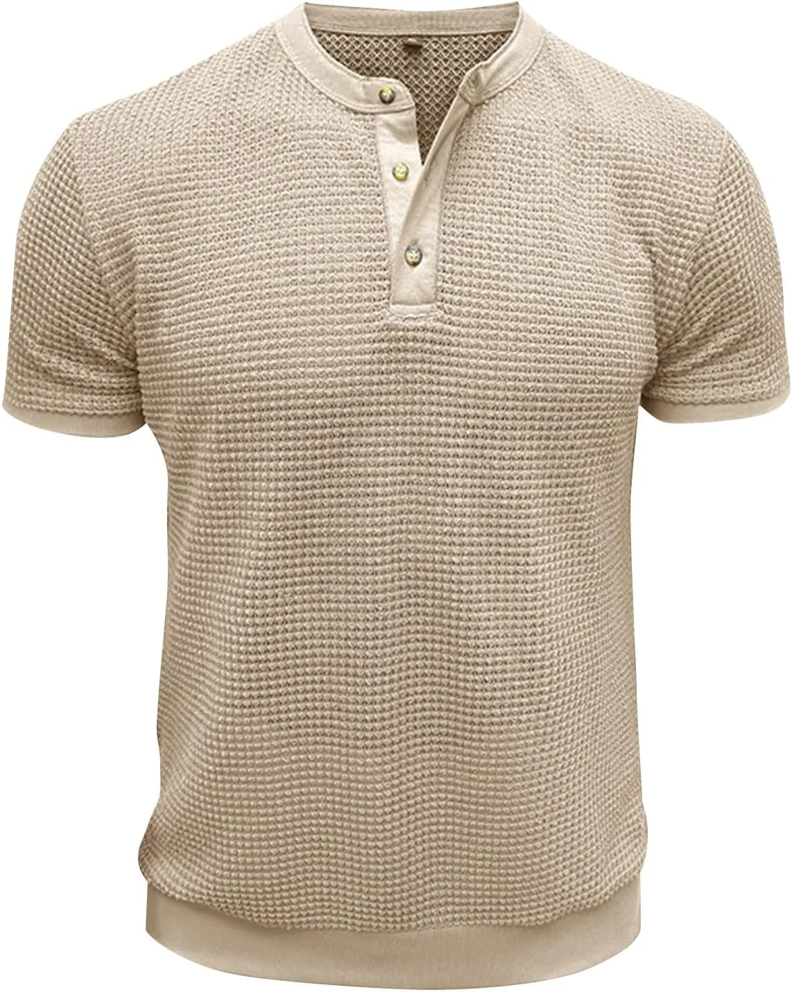 

Мужская футболка Henley с коротким рукавом, летняя, M-2XL WENKOMG1