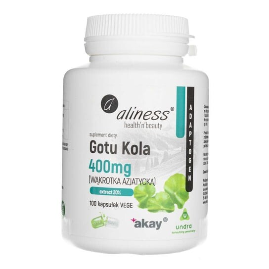 

Aliness, Gotu Kola (центелла азиатская, центелла) 400 мг - 100 капсул