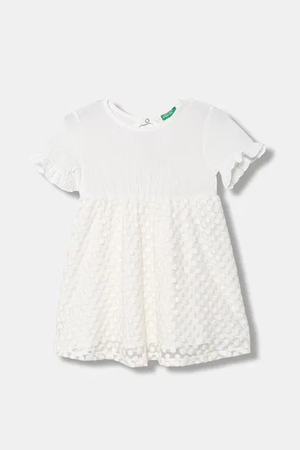 Платье с цветочным узором United Colors of Benetton, бежевый