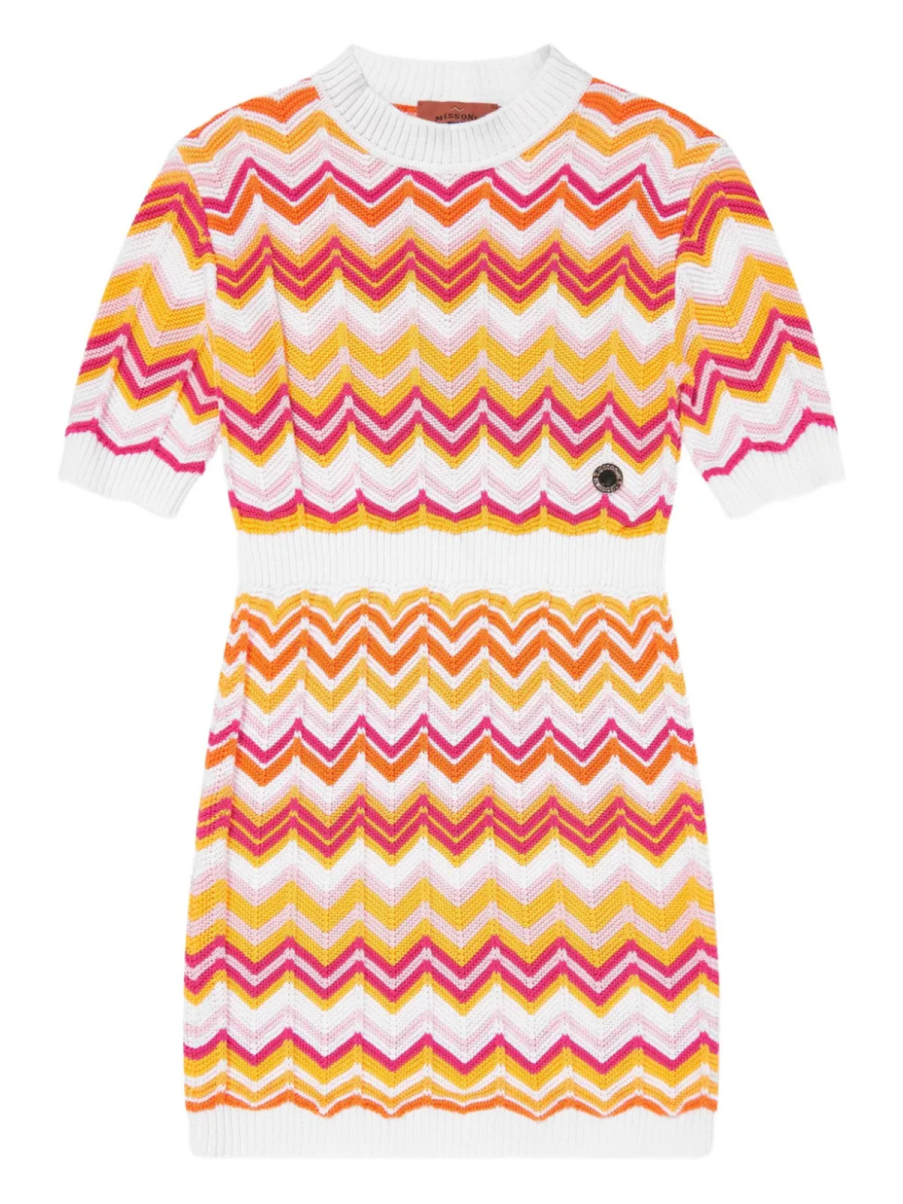 

Платье с шевронной вязкой Missoni Kids, белый