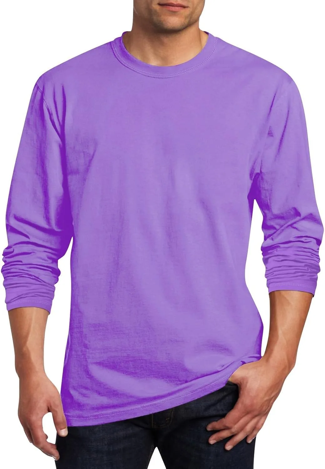 

Мужская футболка с длинным рукавом Casual Lightweight Crew Neck Pullover Plus Size