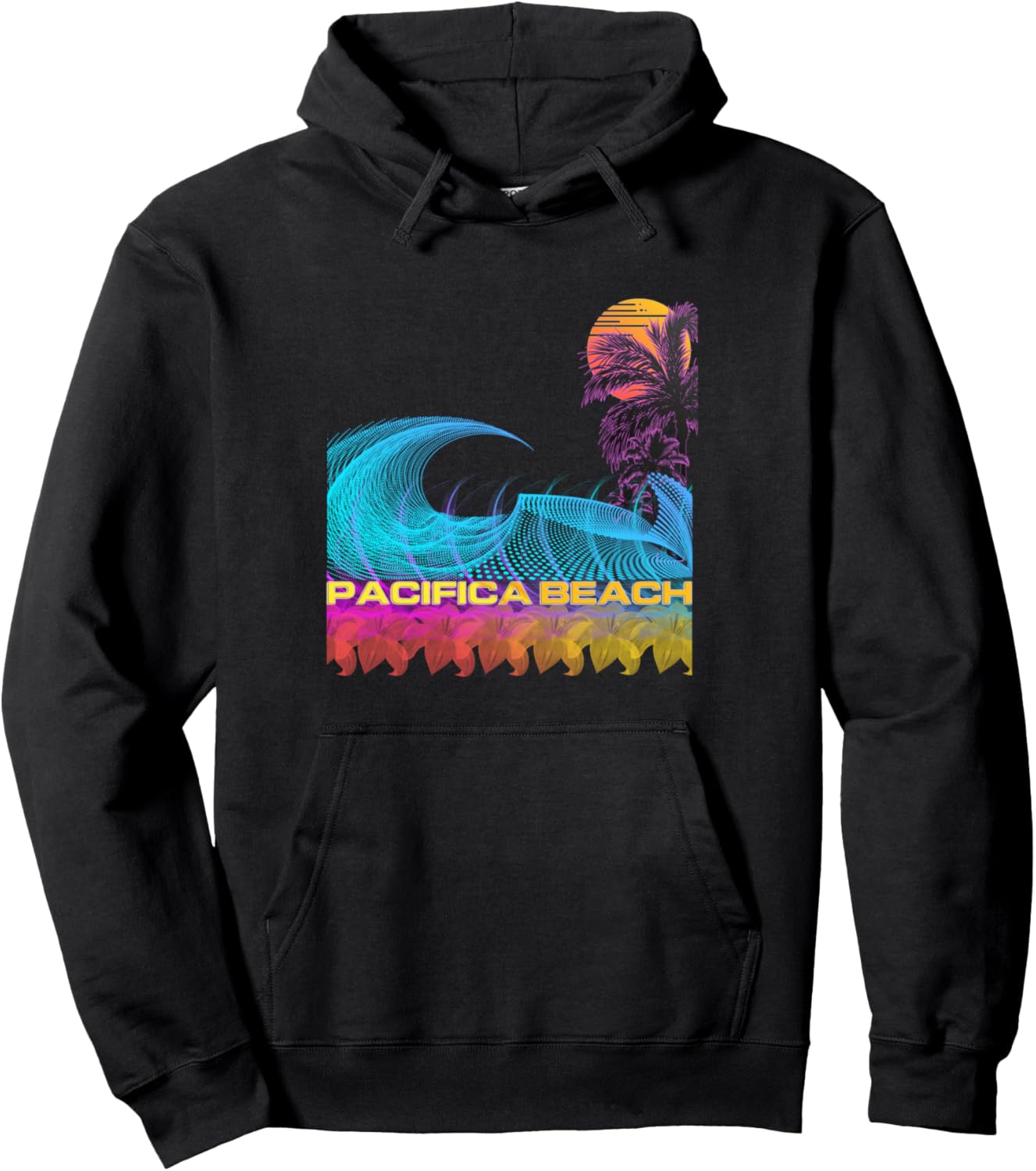 

Pacifica Beach - Ретро-худи в стиле 80-х, винтажный Vaporwave, для серфинга Pacifica Beach Retro Vintage Themed Designs, черный