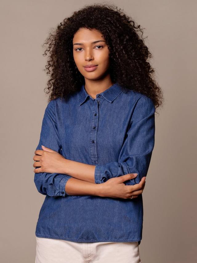 

Футболка с асимметричным подолом Celtic & Co., Indigo Mid Wash