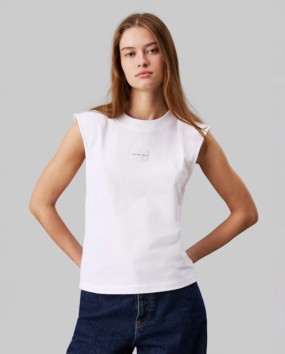 

Женская футболка свободного кроя без рукавов Calvin Klein Jeans, белый