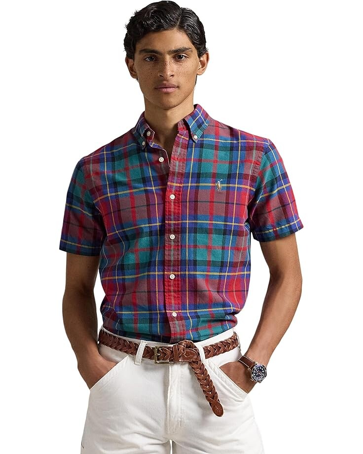 

Поло Polo Ralph Lauren Short Sleeve Oxford - Classic, цвет Royal Red Multi