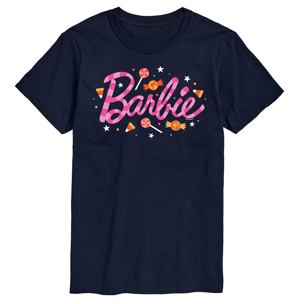 

Мужская футболка с графическим логотипом и логотипом Barbie Halloween Candy Licensed Character, темно-синий