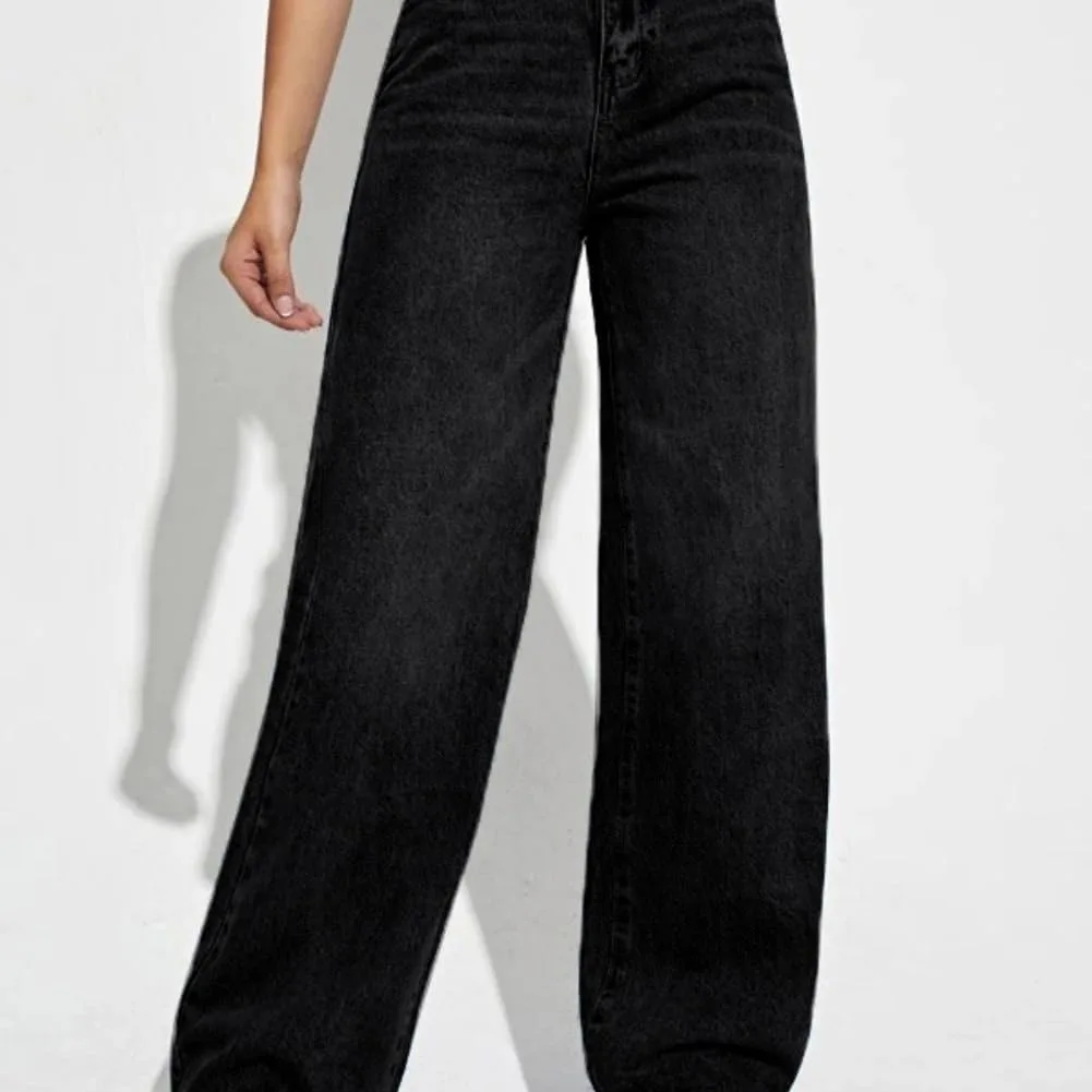 Женские джинсы High Waisted Straight Leg Stretchy, свободные джинсовые брюки с карманами
