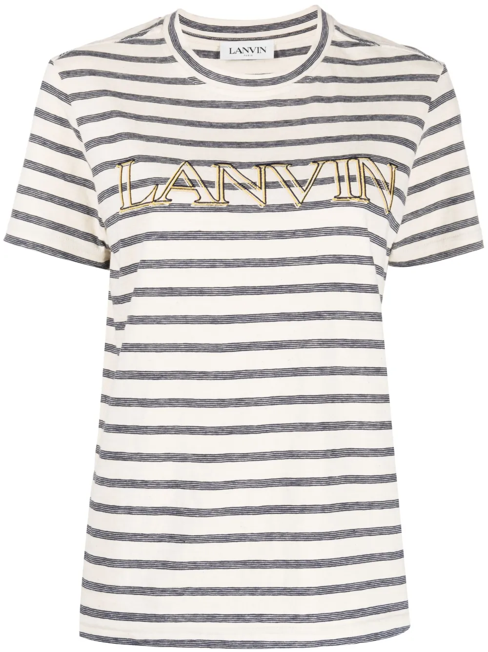 

Полосатая футболка с логотипом Lanvin, нейтральный