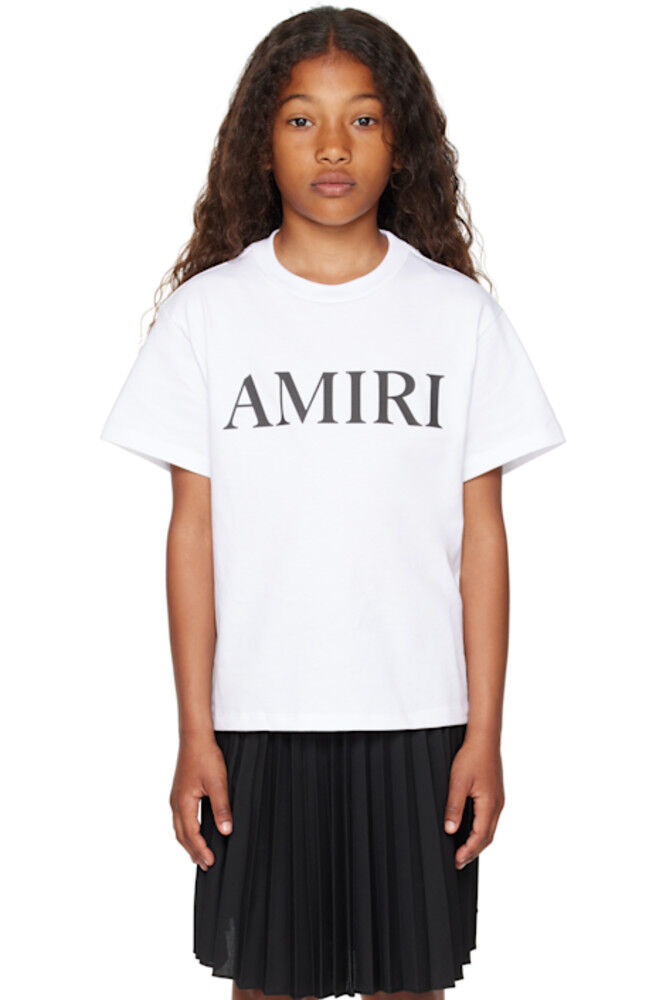 

Детская белая футболка с логотипом «AMIRI»