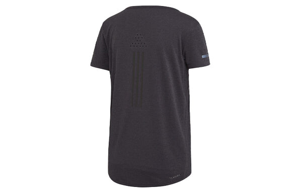 Футболка training sports round neck short sleeve metallic black Adidas, черный — фото 2