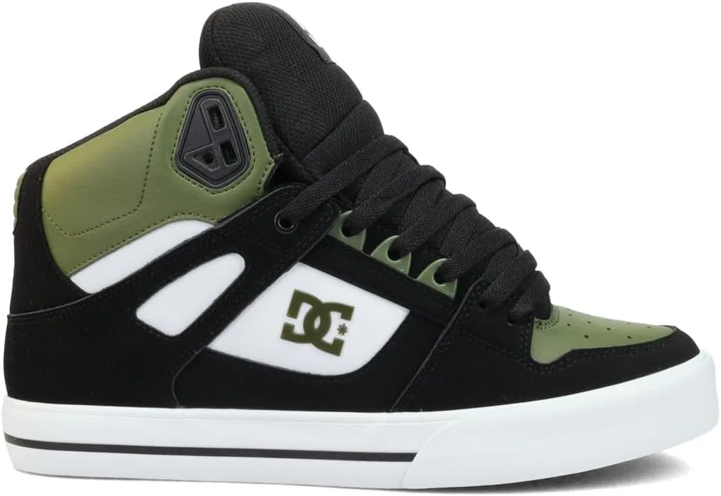 Кроссовки для скейтбординга DC Shoes Pure HIGH TOP WC, цвет Olive/Black/White — фото 2