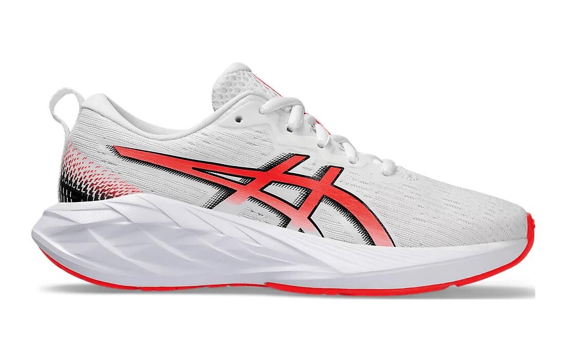 Кроссовки Asics Novablast 4 GS 'White Sunrise Red', белый/красный — фото 2
