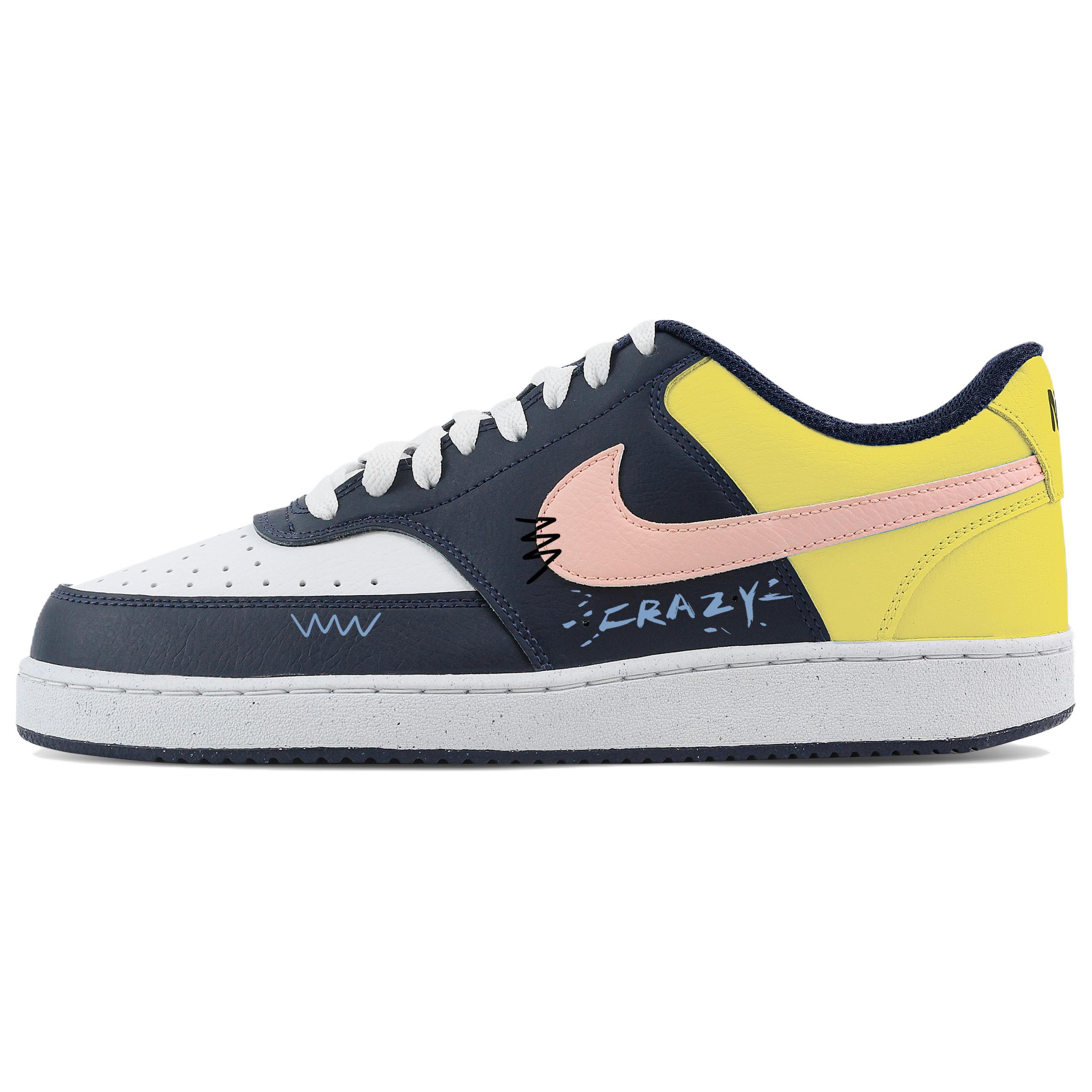 

Nike Кроссовки Court Vision Low Crazy Color Yellow Island низкие мужские синий желтый