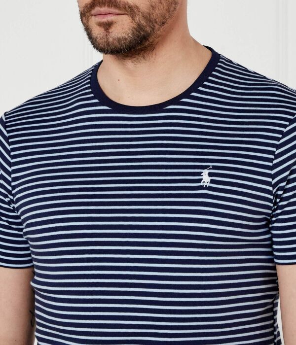 Футболка мужская Polo Ralph Lauren в полоску, бело-синий — фото 4